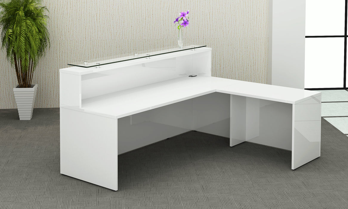 High Gloss Return Reception Desk