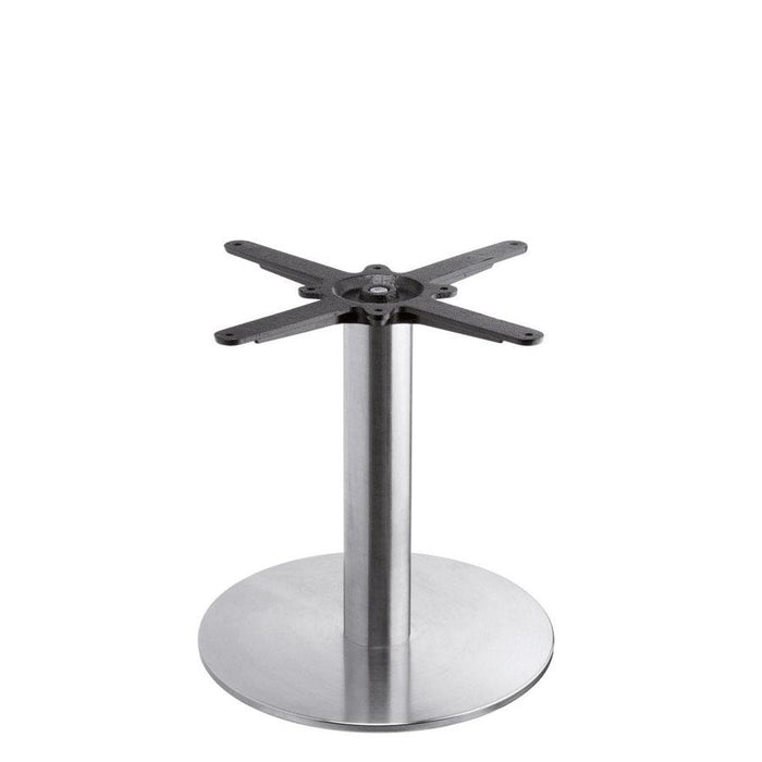 Boston - Brushed Steel Small Round Coffee Table Base (Max Top Size: 80cm dia or 70cm x 70cm)