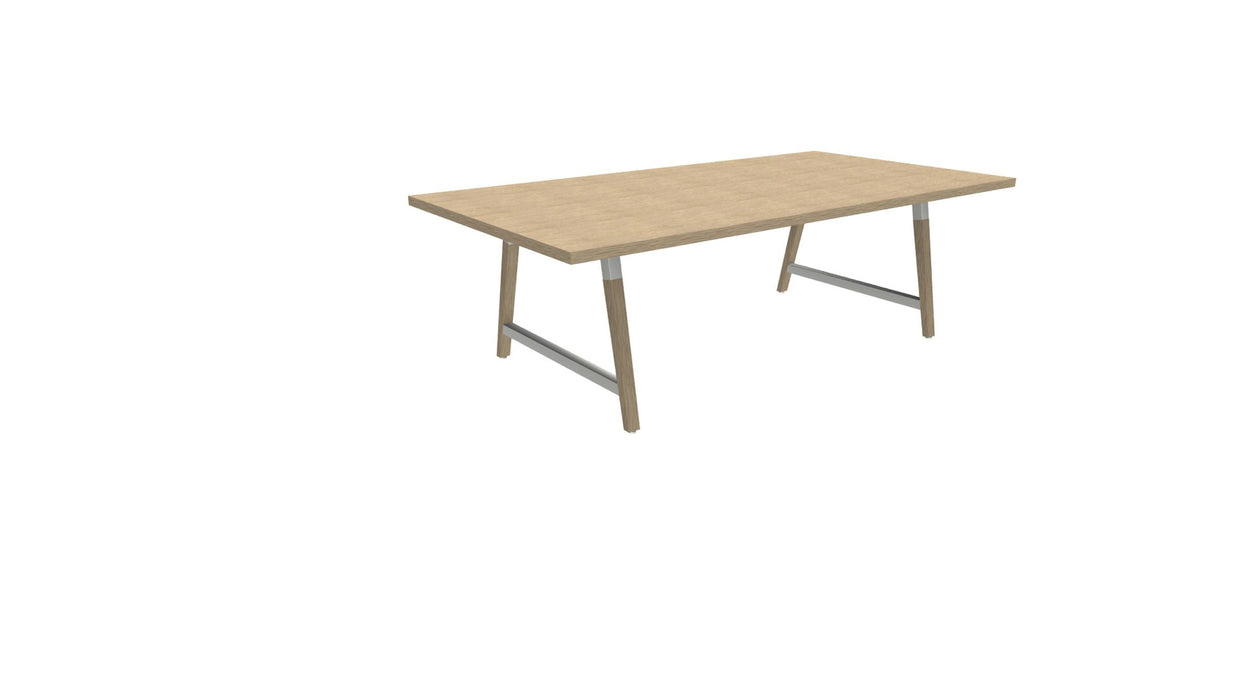 Cohesion Table Wood Leg Finish with Cable Management