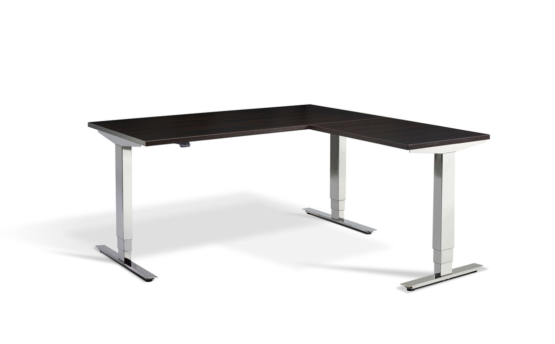 Cromo Polished Steel Height Adjustable Corner Desk