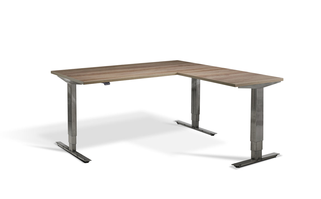 Forge Raw Steel Height Adjustable Corner Desk