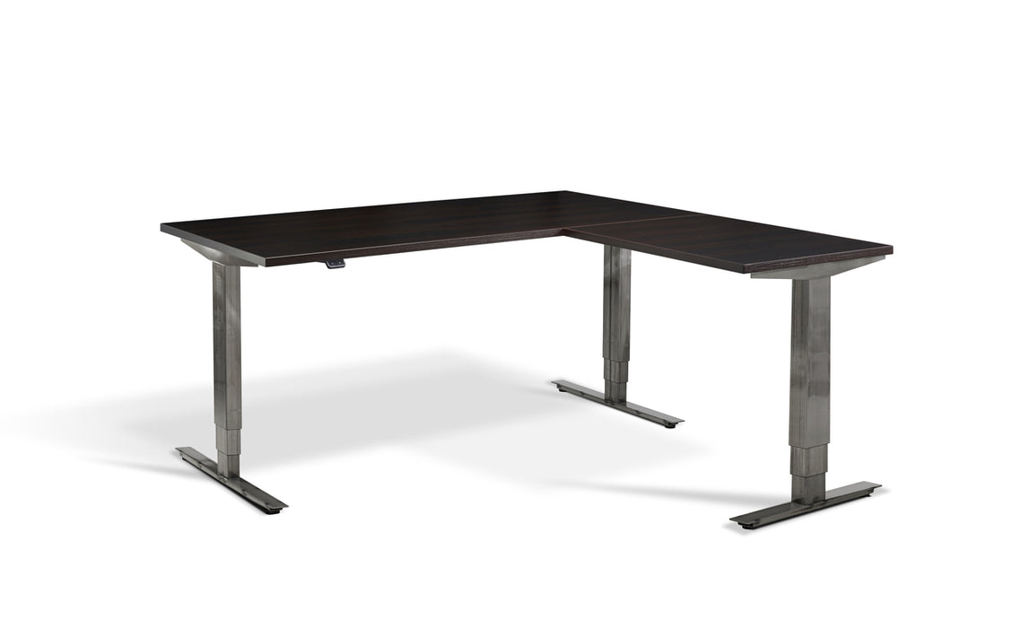 Forge Raw Steel Height Adjustable Corner Desk