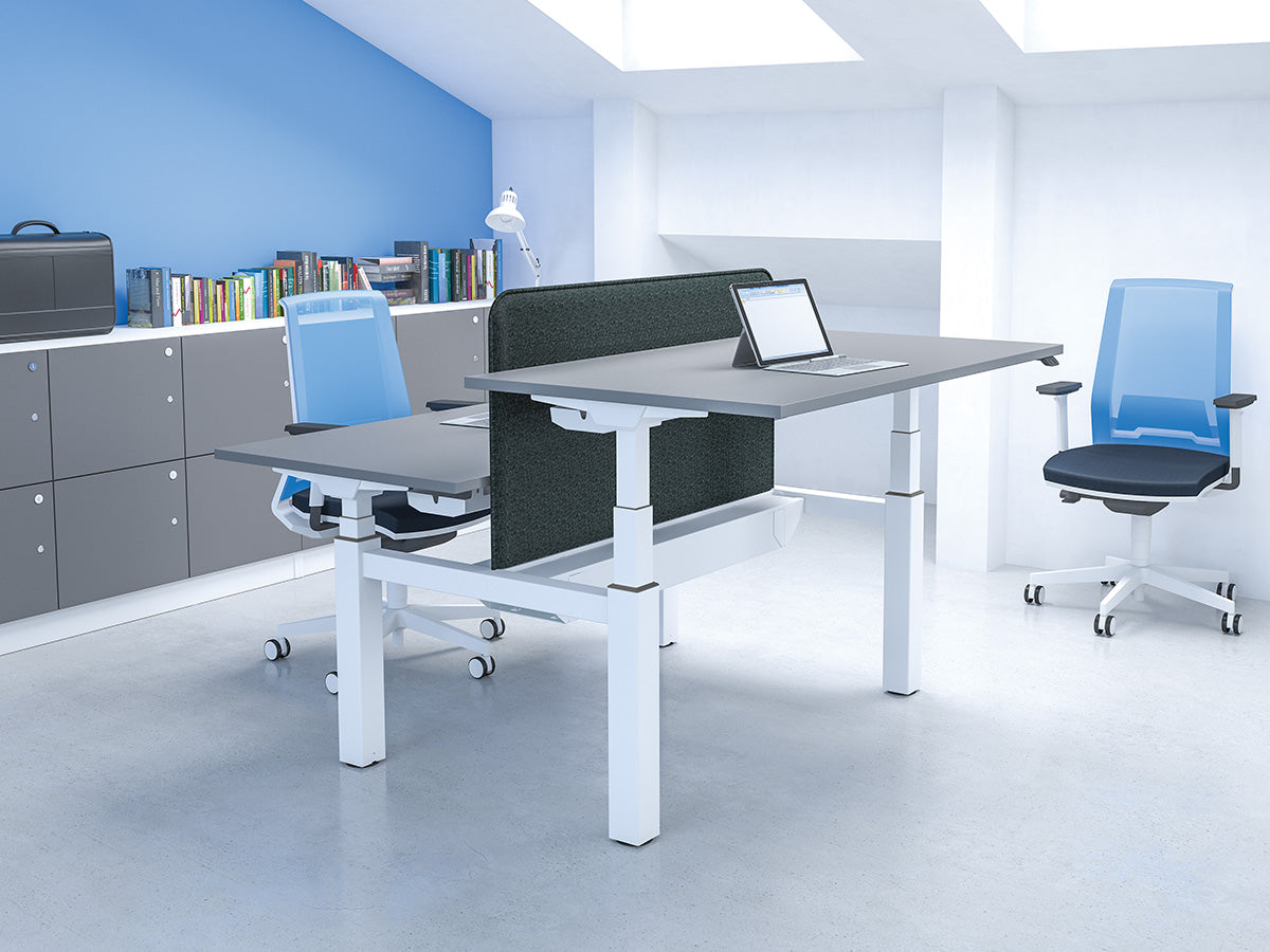 Movevable Bench Type Mobil Height Adjustable Bench System — Loop Workplace Furniture