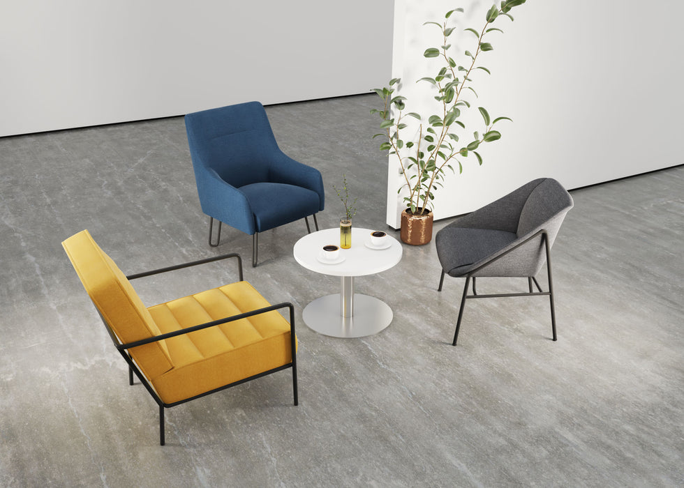 Pearl Reception Chair - Grey/Mustard/Blue