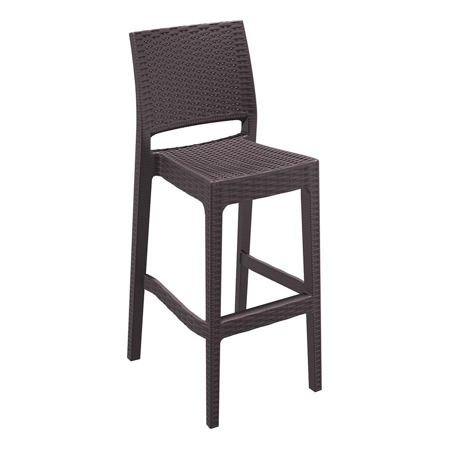 Brown wicker shop bar stools