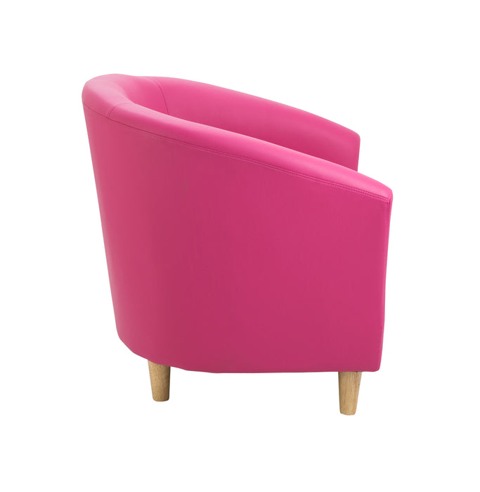 Vibrant Tub Armchair Wooden Feet - Pink