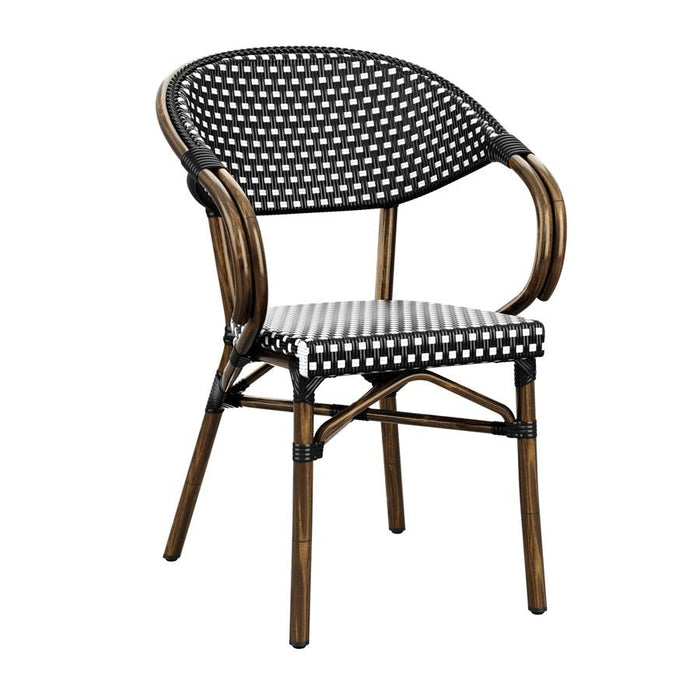 Panda Arm Chair - Nero & Blanc Weave