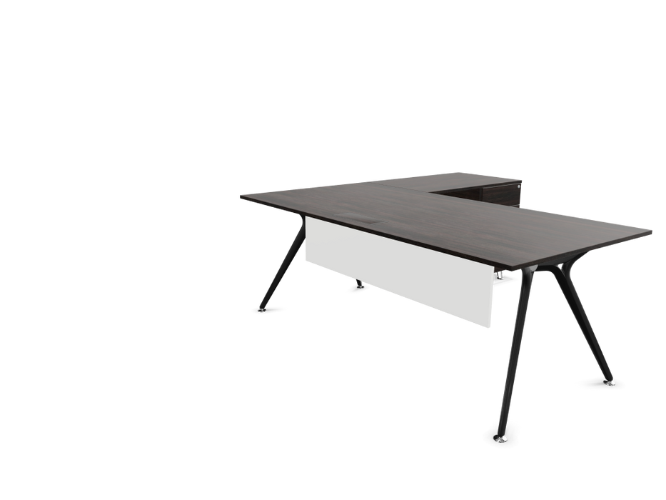 Arkitek Executive desk with supported return - Black Frame