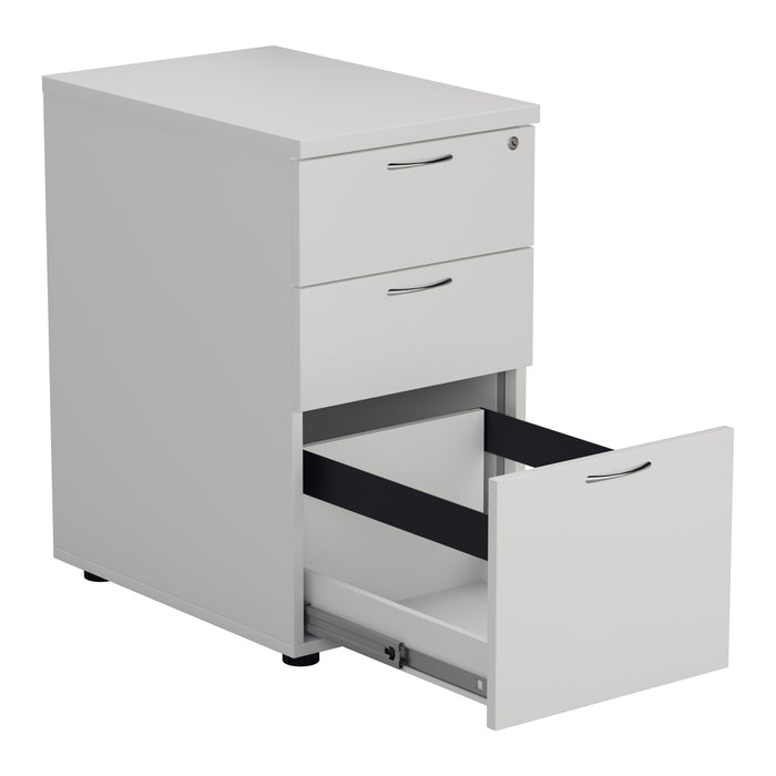 Desk High 3 Drawer Pedestal - 600mm Deep - Maple