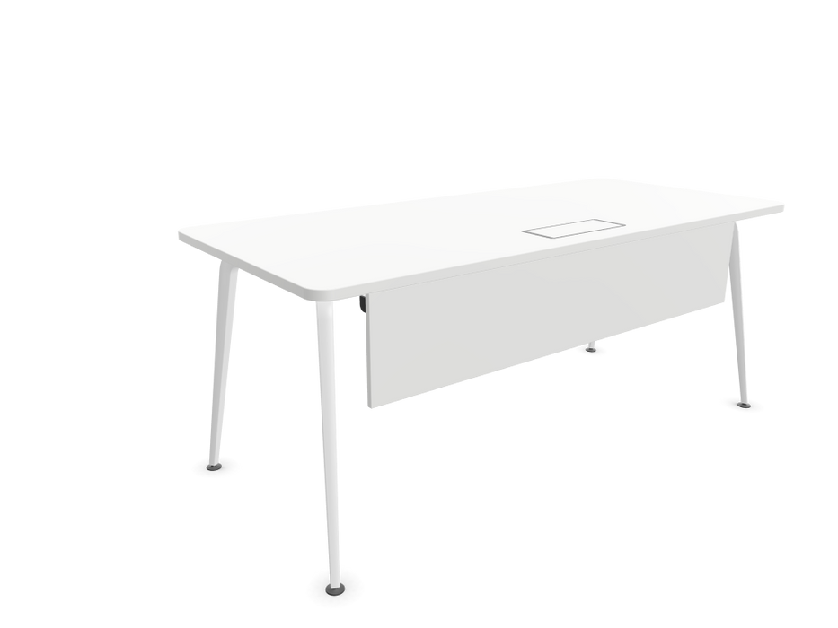 Twist Rectangular Office Desk - White Frame