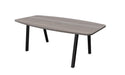 Arches Barrel Shape Meeting Table with Metal Legs Desking Buronomic Black Cedar 