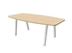Arches Barrel Shape Meeting Table with Metal Legs Desking Buronomic White Bleached Oak 