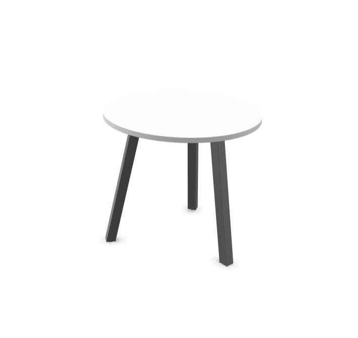 Arches Circular Meeting Table with Metal Legs Desking Buronomic Aluminium White 800mm