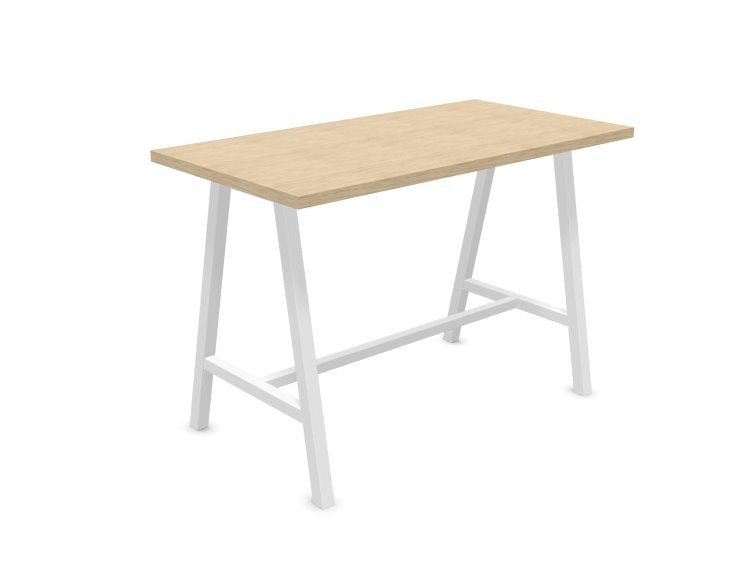 Cohesion High Meeting Table Meeting Table Buronomic 1400mm x 800mm White Bleached Oak